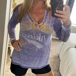 Long sleeved Sheer Minnesota Vikings Top- L XL